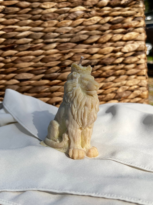 Bougie lion majestueux parfum VANILLE DES ILES